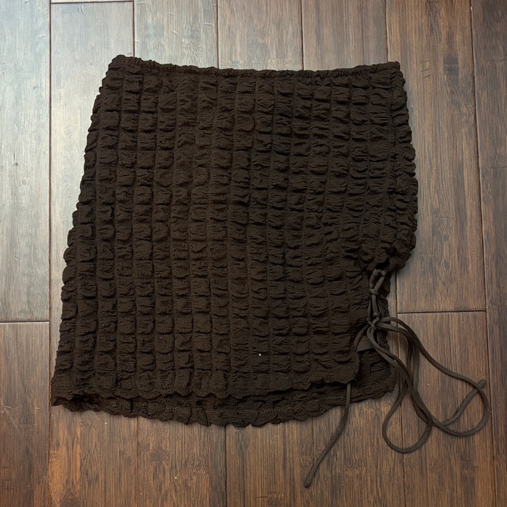 Bailey Rose Textured Brown Mini Skirt